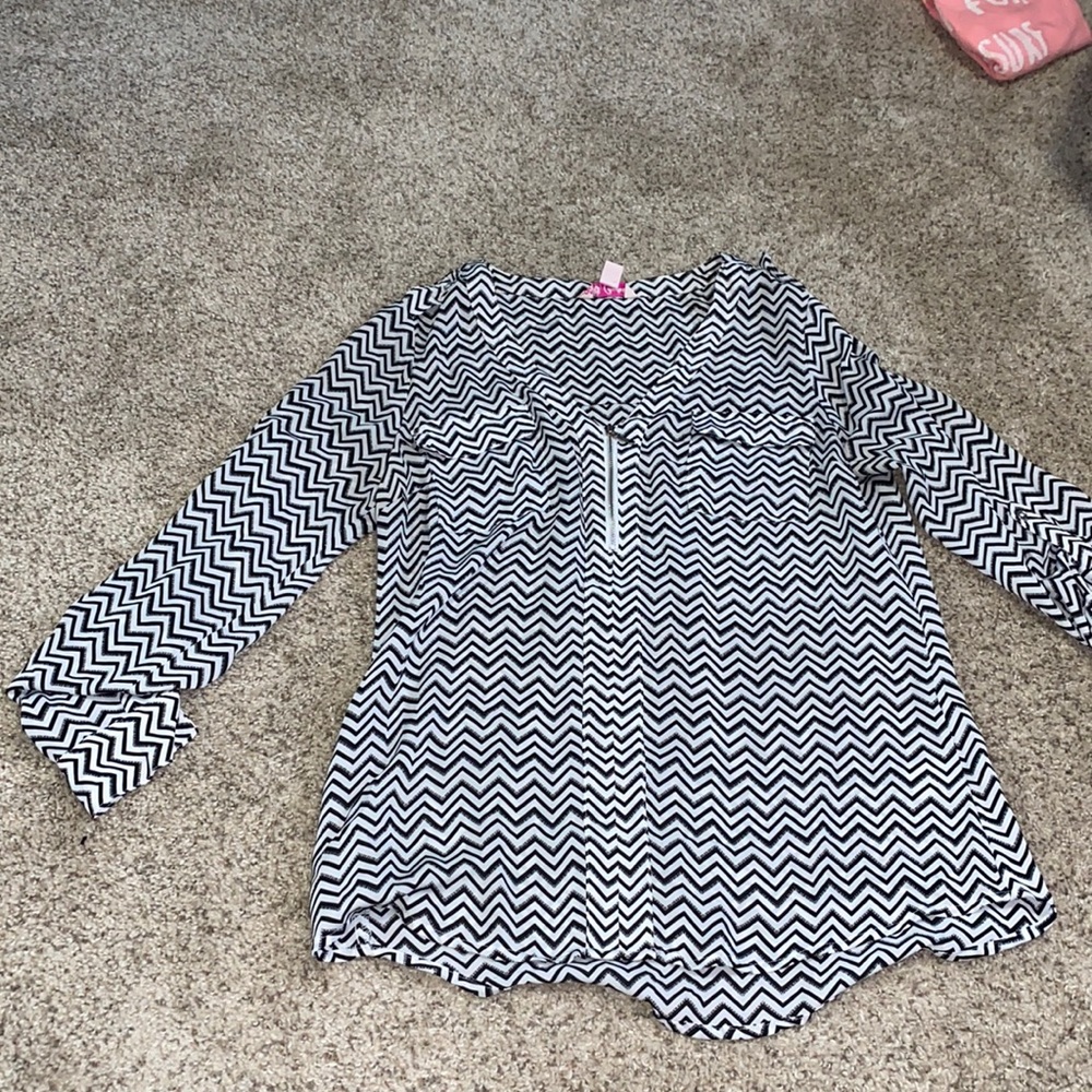 Chevron Business Casual Blouse, M